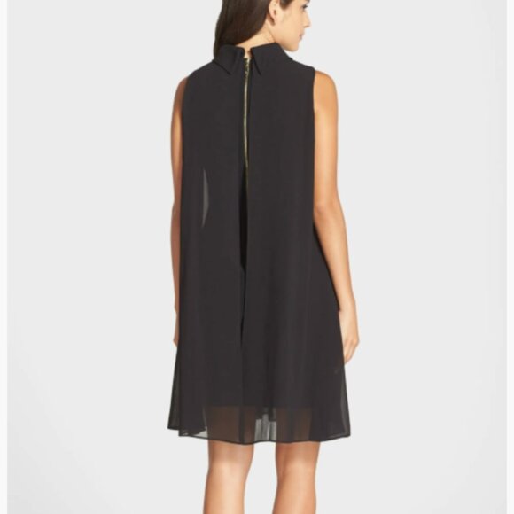 Mock Neck Chiffon Trapeze Dress - Picture 11 of 11